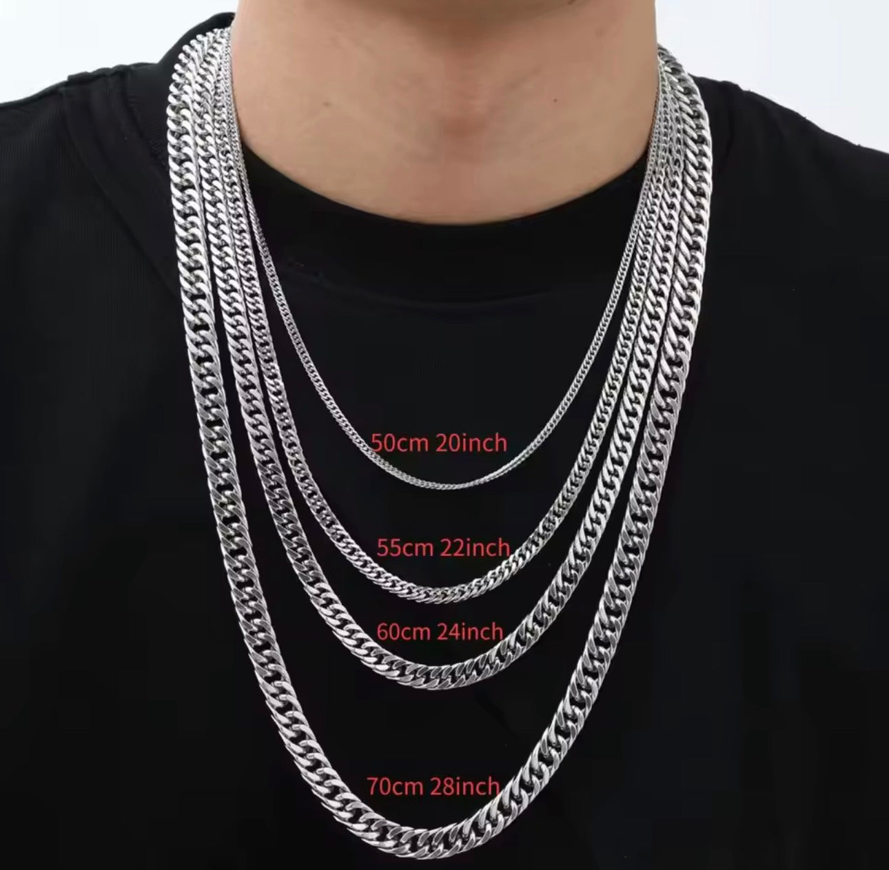 Stainless Steel Miami Cuban Chain Necklace