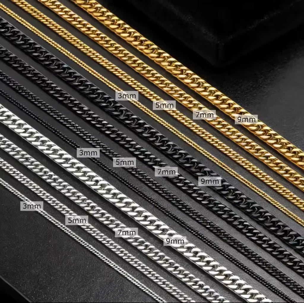 Stainless Steel Miami Cuban Chain Necklace